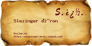 Slezinger Áron névjegykártya